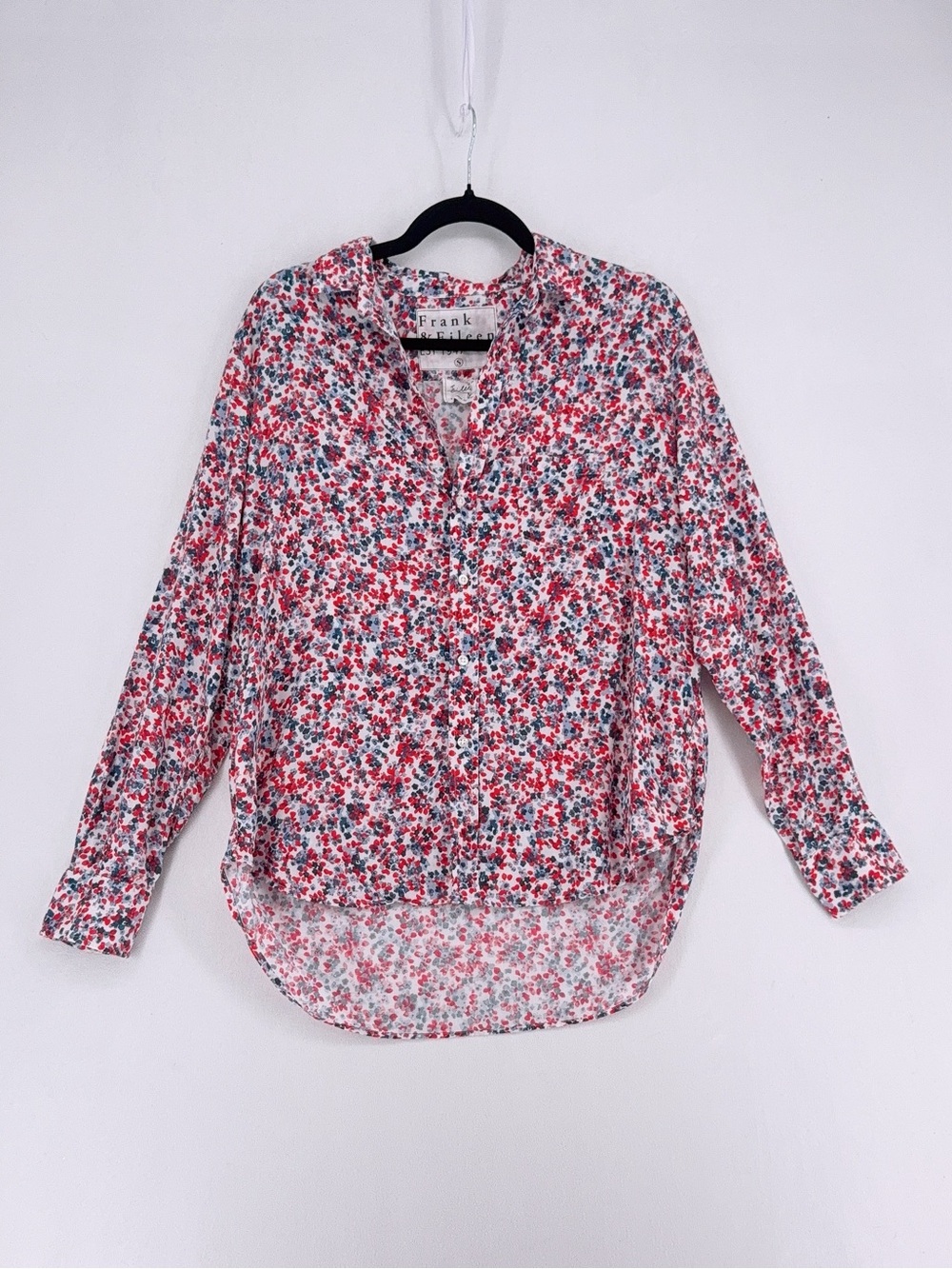 NWOT Frank & Eileen Mary Floral Italian Linen Button Front Shirt SIZE S